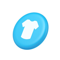 Poster - T shirt online shopping button internet order purchasing 3d isometric realistic icon
