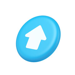 Poster - Arrow up button directional pointer cyberspace cursor 3d isometric realistic icon