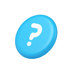 Poster - Question mark button advise attention answer FAQ point internet info support 3d side view icon