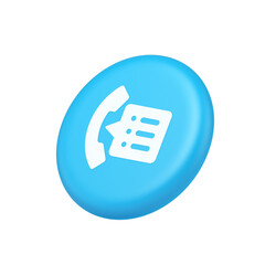 Poster - Phonebook handset important contact list info button phone call communication 3d side view icon