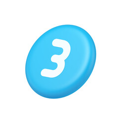 Poster - Three number button internet communication texting message character 3d isometric realistic icon