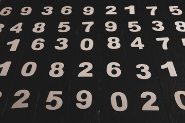 Poster - Background of numbers. from zero to nine. Finance data concept. Mathematic. Seamless pattern with numbers. financial crisis concept. Business success.