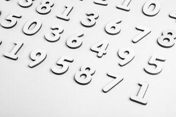 Poster - Numbers texture abstraction. Global economy crisis concept. Finance data or education concept. 