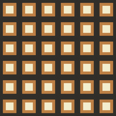 Poster - Retro aesthetic seamless pattern in style 60s, 70s. Mid century background with geometric squares on a black background. Trendy vector print.