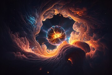 Wall Mural - spectacular colourful cloudy outer space scene. generative ai
