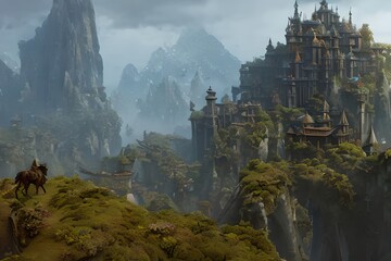 Wall Mural - At the edge of the fantasy world. Generative AI