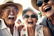 Golden years. Asian seniors savoring life's pleasures. Generative AI illustration.