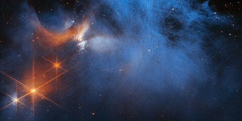 Wall Mural - field galaxies space telescope first photo. high resolution image. futuristic deep space constellati