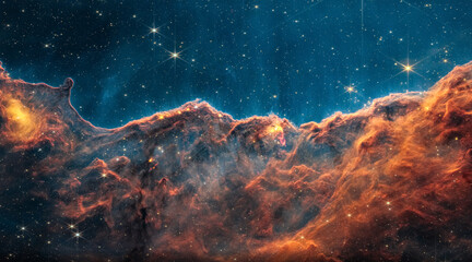 Wall Mural - field galaxies space telescope first photo. high resolution image. futuristic deep space constellati