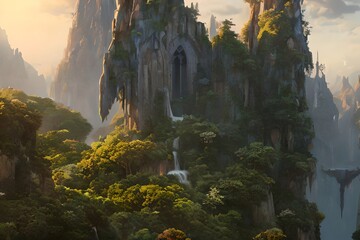 Wall Mural - At the edge of the fantasy world. Generative AI