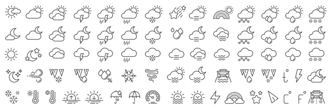 set of conceptual icons. vector icons in flat linear style for web sites, applications and other gra