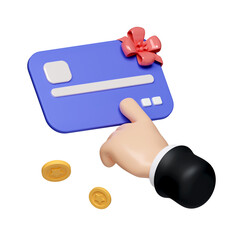 Poster - 3d Hand with credit cards, card payment, credit card accept, cashless society concept. 3d rendering illustration. Clipping path of each element included.