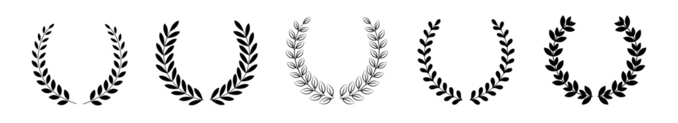 Wall Mural - circular laurel foliate vector icon