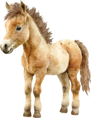 Aufkleber - Cute little pony illustration created with Generative AI technology