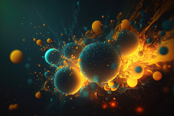 Aufkleber - Particle abstract background closeup. AI generation