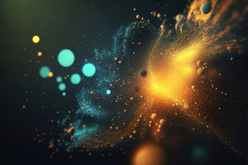 Aufkleber - Particle abstract background closeup. AI generation
