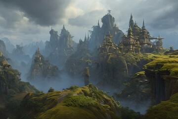 Wall Mural - At the edge of the fantasy world. Generative AI
