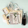 Natural self care products. Zero waste, eco-friendly bathroom and spa accessories