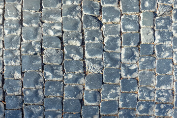 Wall Mural - pattern of old historic cobble stones at the street