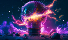 Capturing The Power Of Destruction, A High-speed Shot Shows The Explosive End Of A Traditional Electric Bulb