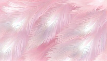 Generative AI, Beautiful light pink closeup feathers, photorealistic background. Small fluffy pink feathers randomly scattered forming