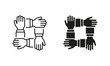 © gentle studio - Collaboration Group Team Job Linear Pictogram. Company Participation Line Icon. Teamwork Alliance Partnership Help Together Hand Outline Icon. Editable Stroke. Isolated Vector Illustration