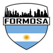 Formosa Argentina Flag Skyline Silhouette Formosa Argentina Lover Travel Souvenir Sticker Vector Illustration SVG EPS AI