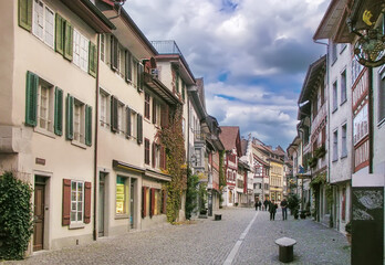 Fototapete - Street in Stein am Rhein, Switzerland
