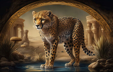 Wall Mural - the bounding cheetah's adventure: an unforgettable tale of a regal animal's journey through nature g