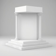 Poster - Geometric Design Showroom with Bright White Lighting