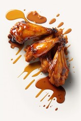 Juicy chicken wings on a white background