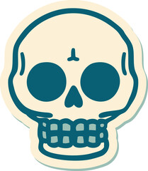 tattoo style sticker of a skull