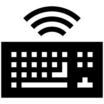 Wireless Keyboard Glyph Icon