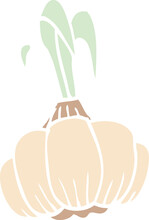 Cartoon Doodle Sprouting Garlic