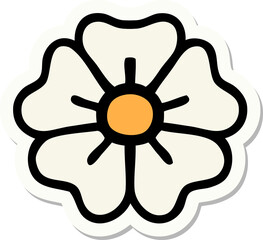 Wall Mural - tattoo style sticker of a flower