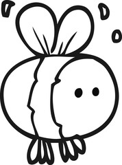 black and white cartoon bee