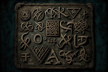 Runes, An Ancient Germanic Alphabet That Is Used For Divination And Magic. Mystic Still Life With Stone Runes. AI Generative