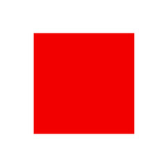 A big red square vector sign. Red block icon.