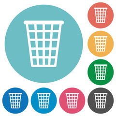 Poster - Single empty tall trash outline flat round icons