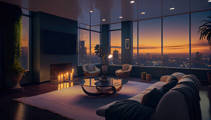 Wall Mural - Los Angeles Luxury Highrise Apartment