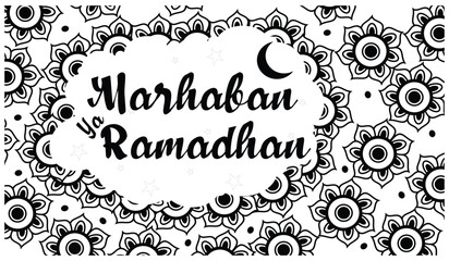 Poster - Vector illustration of Ramadan Kareem greeting card for muslim community. welcome ramadan greeting. Suitable for use in design to welcome Ramadan
