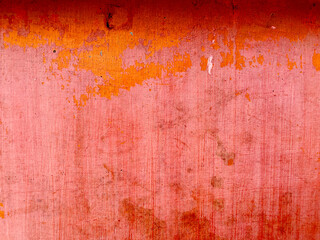 Wall Mural - Weathered red concrete wall background and texture for modern or retro and vintage design, interior, exterior