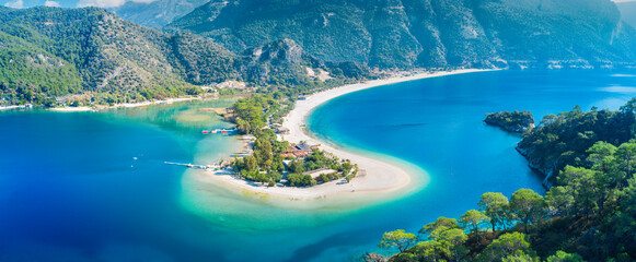 Wall Mural - aerial view of blue lagoon in oludeniz, turkey