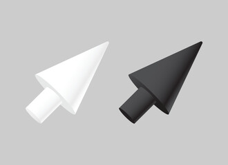 Poster - White and black mouse pointer icon design. Mouse cursor sign. Vector illustration.