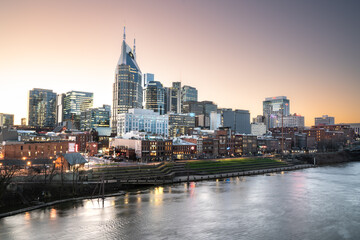 Wall Mural - View of city of Nashville Tennessee with skyscrapers