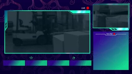Poster - Animation of interface with data processing and topography against warehouse