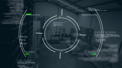 Poster - Animation of scope scanning over data processing against warehouse