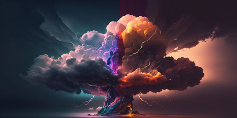 Wall Mural - background colorful explosion abstraction