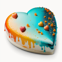 Sticker - Beautiful and delicious heart-shaped birthday cake