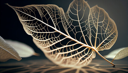 Delicate Leaf Skeleton Structure - Generative Ai